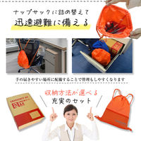 A4防災セット 基本内容ボックス1 オレンジ 1人用 1セット 非常用持ち出し袋 防災グッズ ナップサック コンパクト A4ボックス（直送品）