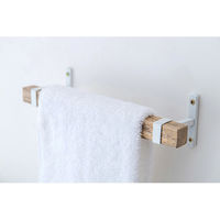 ポッシュリビング タオルバーS ホワイト W26×D7.3×H6.5cm アイアン/マンゴーウッド 41368 1個（直送品）