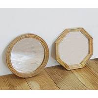 ポッシュリビング ミラー ラウンド φ36cm×D2.5cm マンゴーウッド/ミラー 41375 1個（直送品）