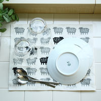 【100%天然素材】 スポンジワイプ L 水切りマット セルロース 抜群の吸水力 迷子のヒツジ 1個 イーオクト