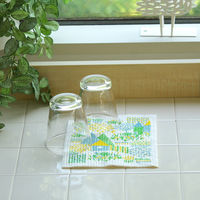 （100%天然素材）スポンジワイプ S 北欧ふきん セルロース 抜群の吸水力 点と線模様製作所 夏の村 1個 イーオクト