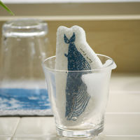 （100%天然素材）ポップアップスポンジ 水でふくらむ キッチンスポンジ カタカタ くじら 1個 イーオクト