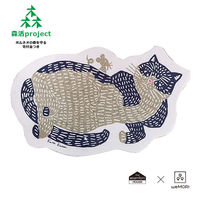 （100%天然素材）ポップアップスポンジ 水でふくらむ キッチンスポンジ カタカタ ねこ 1個 イーオクト