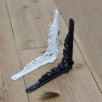 ポッシュリビング アイアンブラケット ブラウン W3.5×D18.5×H18.5cm キャストアイアン 62034 1セット(2個)（直送品）