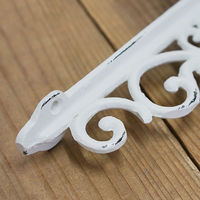 ポッシュリビング アイアンブラケット ホワイト W3.5×D18.5×H18.5cm キャストアイアン 62033 1セット(2個)（直送品）