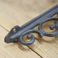 ポッシュリビング アイアンブラケット ブラウン W3.5×D18.5×H18.5cm キャストアイアン 62040 1セット(2個)（直送品）