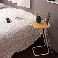 林製作所 AnoTana サイドテーブル 幅250×奥行280×高さ620mm ホワイト/木目 YS-B01W-N 1台（直送品）