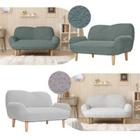 セルタン ふっくらソファ ブークレ生地 2人掛 幅1100mm グリーン A615-755GRN 1台（直送品）