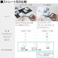 コクヨ はさみ サクサ ストレート フッ素刃 ブラック ハサミ HSM-F110D 1本