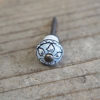 ポッシュリビング セラミックノブ φ2.5cm×D3cm セラミック/アイアン 30590 1セット(2個)（直送品）