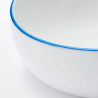 無印良品 磁器 ペット用フードボウル 小 ブルーライン 良品計画