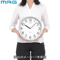 ノア精密 MAG（マグ）電波掛時計 エコグリン シルバー直径310ｍｍ[アナログ]W-804 SM-Z 1個