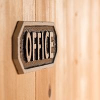 ポッシュリビング サインプレート 「OFFICE」 ブラック W13×D0.5×H5cm キャストアイアン 63580 1個（直送品）