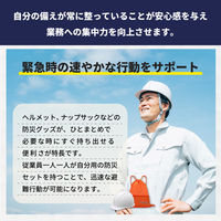 8点防災セットヘルメット付き ブルー 5セット 非常用持ち出し袋 避難 企業用 団体用 防災グッズ 長期保存（直送品）