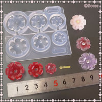 亀島商店 レジンクラフト用 ソフトモールド フラワー立体型A 花芯型付き 1組入 KAM-REJ-646 1セット(2個)（直送品）