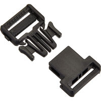 日本紐釦貿易 Y.K.K プラスチックパーツ プラパーツ バックル 黒 20mm巾 LB20-580 1セット(10個)（直送品）