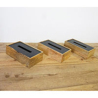 ポッシュリビング ティッシュケース W27×D14×H8cm マンゴーウッド/アイアン 41318 1個（直送品）