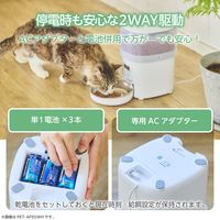 自動給餌器 猫 / 犬 用 コンパクト設計 2L 1匹用 タイマー式 1日6食 ブラック PET-AF05BK エレコム 1個（直送品）