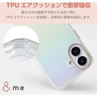 iPhone16 ケース ハイブリッド 衝撃吸収 オーロラ &me クリア PM-A24AHVCACR エレコム 1個（直送品）