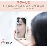 iPhone16 ケース ハイブリッド 衝撃吸収 オーロラホワイトフレーム×ミラー PM-A24AHVPMAWH エレコム 1個（直送品）