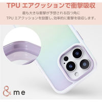 iPhone16 Pro ケース ハイブリッド 衝撃吸収 オーロラ ラベンダー PM-A24CHVCAPU エレコム 1個（直送品）