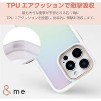 iPhone16 Pro ケース ハイブリッド 衝撃吸収 オーロラ ホワイト PM-A24CHVCAWH エレコム 1個（直送品）