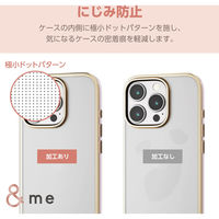 iPhone16 Pro ケース ソフト 衝撃吸収 メタリックライン ピンク PM-A24CUCTMLPN エレコム 1個（直送品）