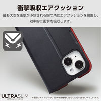 らくらくスマートフォン a ケース レザー 手帳型 衝撃吸収 超軽量 ブラック PM-F243PLFUBK エレコム 1個（直送品）