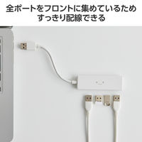 USBハブ USB-A×4ポート USB3.2(Gen1) バスパワー 薄型 しろちゃん U3H-H040WF エレコム 1個