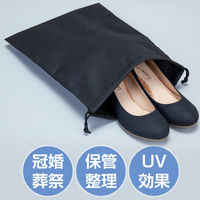 アストロ シューズケース 巾着袋 ブラック 605-31 1枚（直送品）