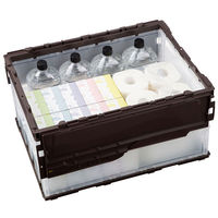 【折りたたみコンテナ】 アスクル 「現場のチカラ」 ペタンコC-50B ブラウン 1個 オリジナル（わけあり品）