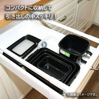 アドバンスドア 保存容器 S 0.45L 浅型 角型 琺瑯 抗菌 ブラック ADーS.BK 1個