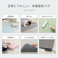 イケヒコ ピオニー2 無地ラグ 1850×1850mm ライトピンク 1380000025943 1枚（直送品）
