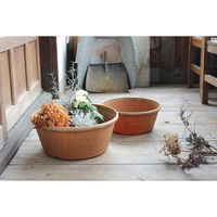 八幡化成 プランター エコプランター浅型 直径30cm 木粉入り ナチュラル 413237 1個（直送品）