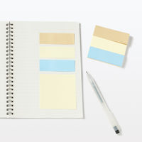 無印良品 両面から使える付箋紙 ７５×７５（黄色）＋７５×２５（クラフト・黄色・青） 各３０枚 1セット（1個×2） 良品計画