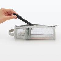 無印良品 ナイロンメッシュ縦でも横でも使えるペンケース 約直径６５×高さ２０７ｍｍ グレー 良品計画