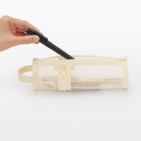 無印良品 ナイロンメッシュ縦でも横でも使えるペンケース 約直径６５×高さ２０７ｍｍ アイボリー 良品計画