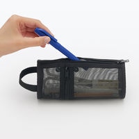 無印良品 ナイロンメッシュ縦でも横でも使えるペンケース 約直径７５×高さ１７７ｍｍ 黒 良品計画