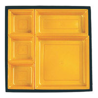 弁当容器 HSH-C70-4 冷凍レンジカップ用 テーパー型貼箱 (黒木目エンボス) HSHC704BKMES（直送品）