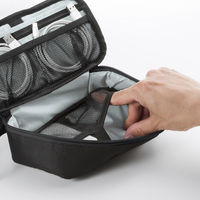 サンワサプライ トラベル小物ポーチ（W215×D115×H65mm・ブラック） INーAD12BK 1個