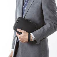 サンワサプライ トラベル小物ポーチ（W195×D135×H55mm・ブラック） INーAD11BK 1個