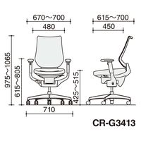 【組立設置込】コクヨ イング ラテラル 背クッション 可動肘 フローリング用 オリーブイエロー CR-G3211E6G41S-VN 1脚（直送品）
