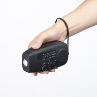 ヤザワコーポレーション ラジオ付き手回し充電ライト BS803BK 1個