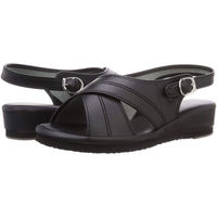 ストリックスデザイン ゆったりクロスサンダル ブラック M SK-012 1足　ナースサンダル（わけあり品）