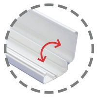 KSS　片開きプラスチックモール（両面テープ付）　壁用モール　ホワイト　長さ50cm×約幅40mm　OS4020TWEZ　1本（わけあり品）