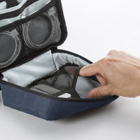 サンワサプライ  トラベル小物ポーチ（W195×D135×H55mm・ネイビー） IN-AD11NV（直送品）