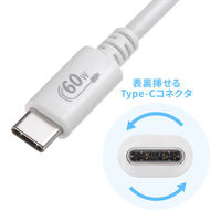 サンワサプライ  USB 2.0 Type-Cケーブル（PD60Ｗ・3m・ホワイト） KU-CCP6030W（直送品）