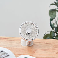 ライフオンプロダクツ ハンズフリー5WAYミニファン リリーホワイト LCAF024-LW 1台