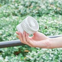 ライフオンプロダクツ カラビナリール付手のひらファン リリーホワイト LCAF025-LW 1台
