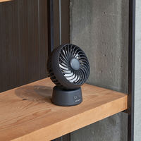 ライフオンプロダクツ ラウンドミニデスクファン 首振り機能付 ダークグレー PBAF005-DG 1台